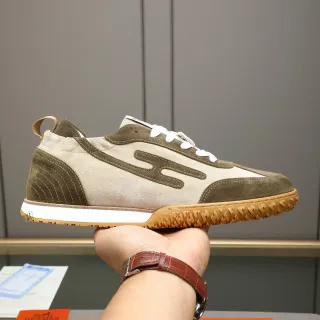Hermès Two-Tone Suede Retro Runner Sneaker