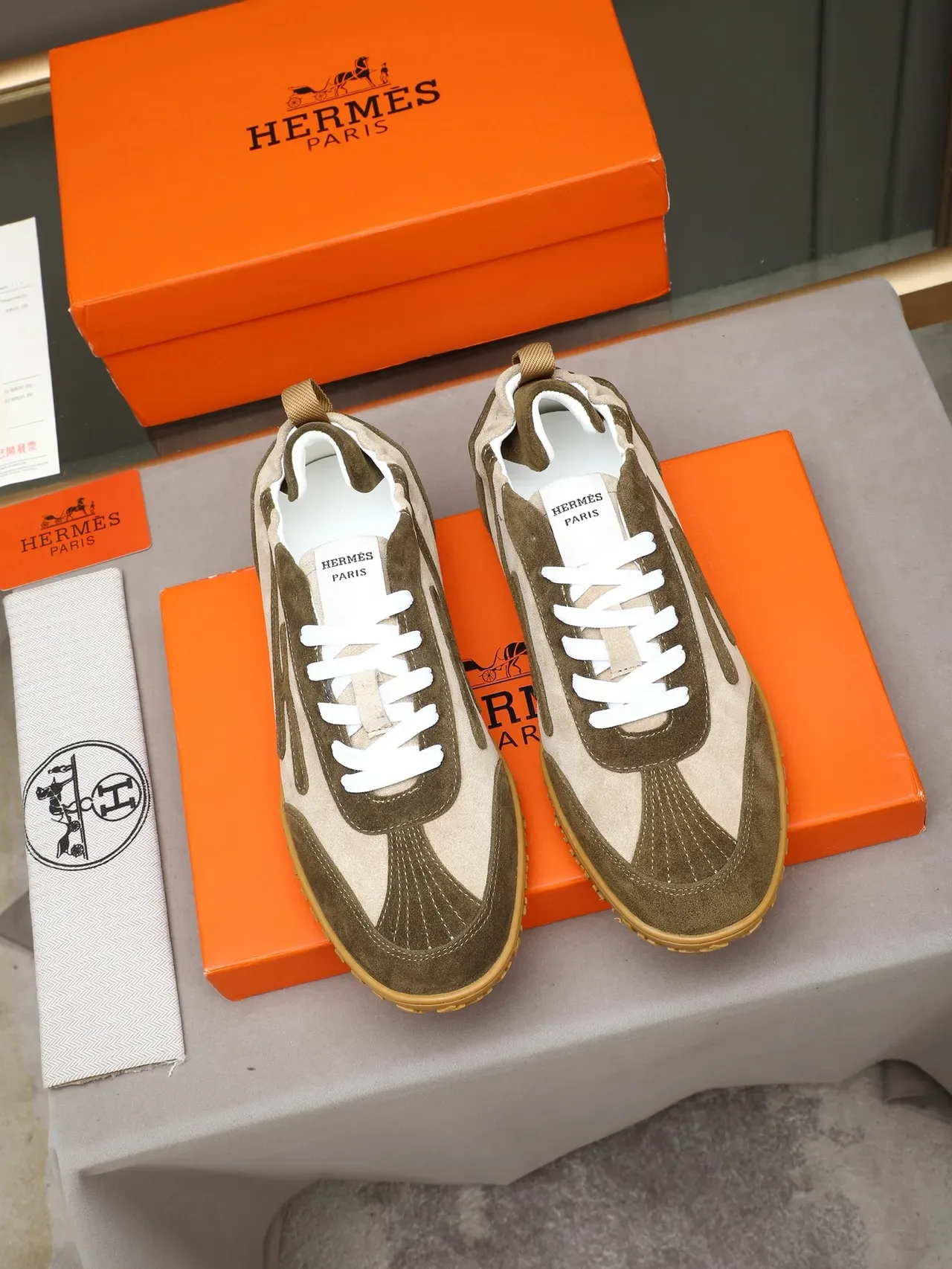 Hermès Two-Tone Suede Retro Runner Sneaker 2