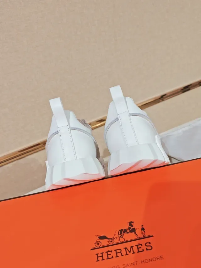 Hermès White Leather Lifestyle Sneaker 3