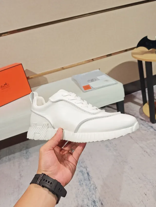Hermès White Leather Lifestyle Sneaker 4