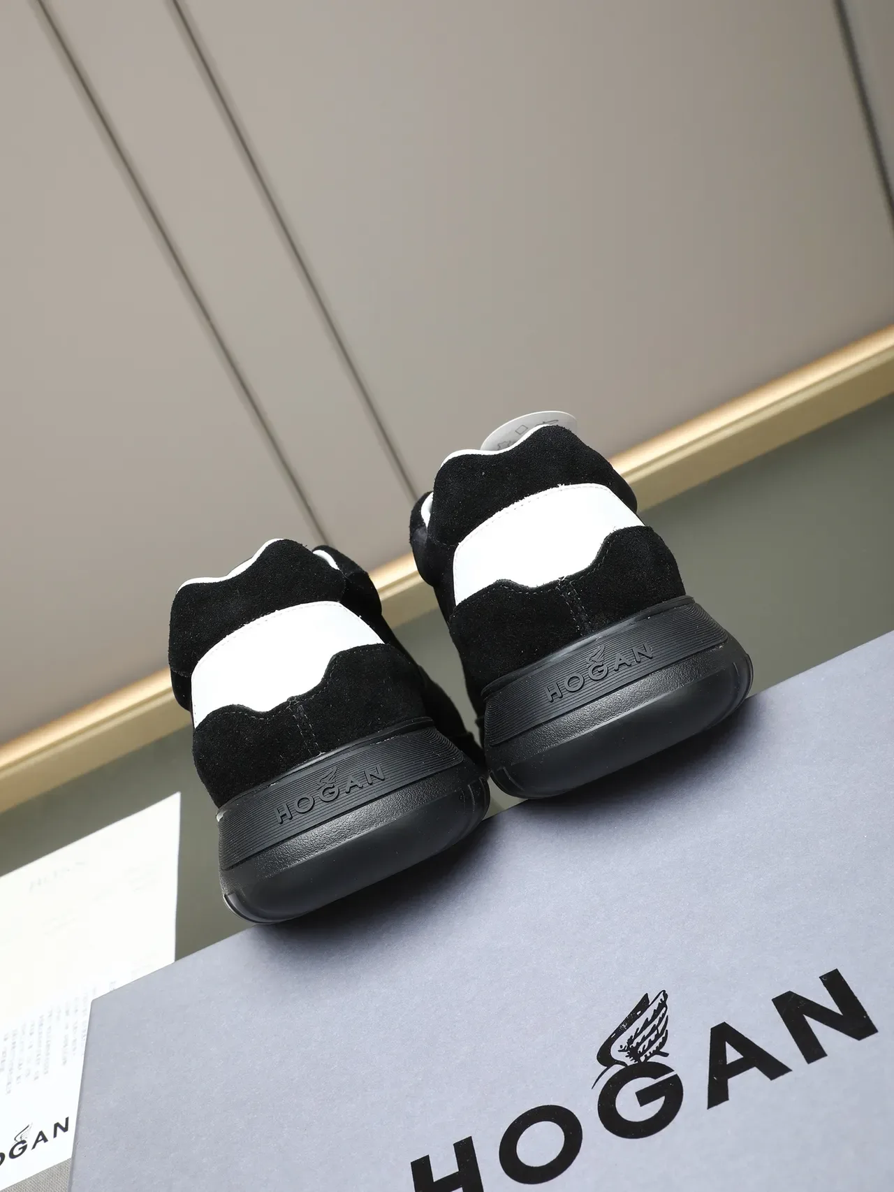 Hogan H-Mock Black and White Suede Lifestyle Sneakers 3
