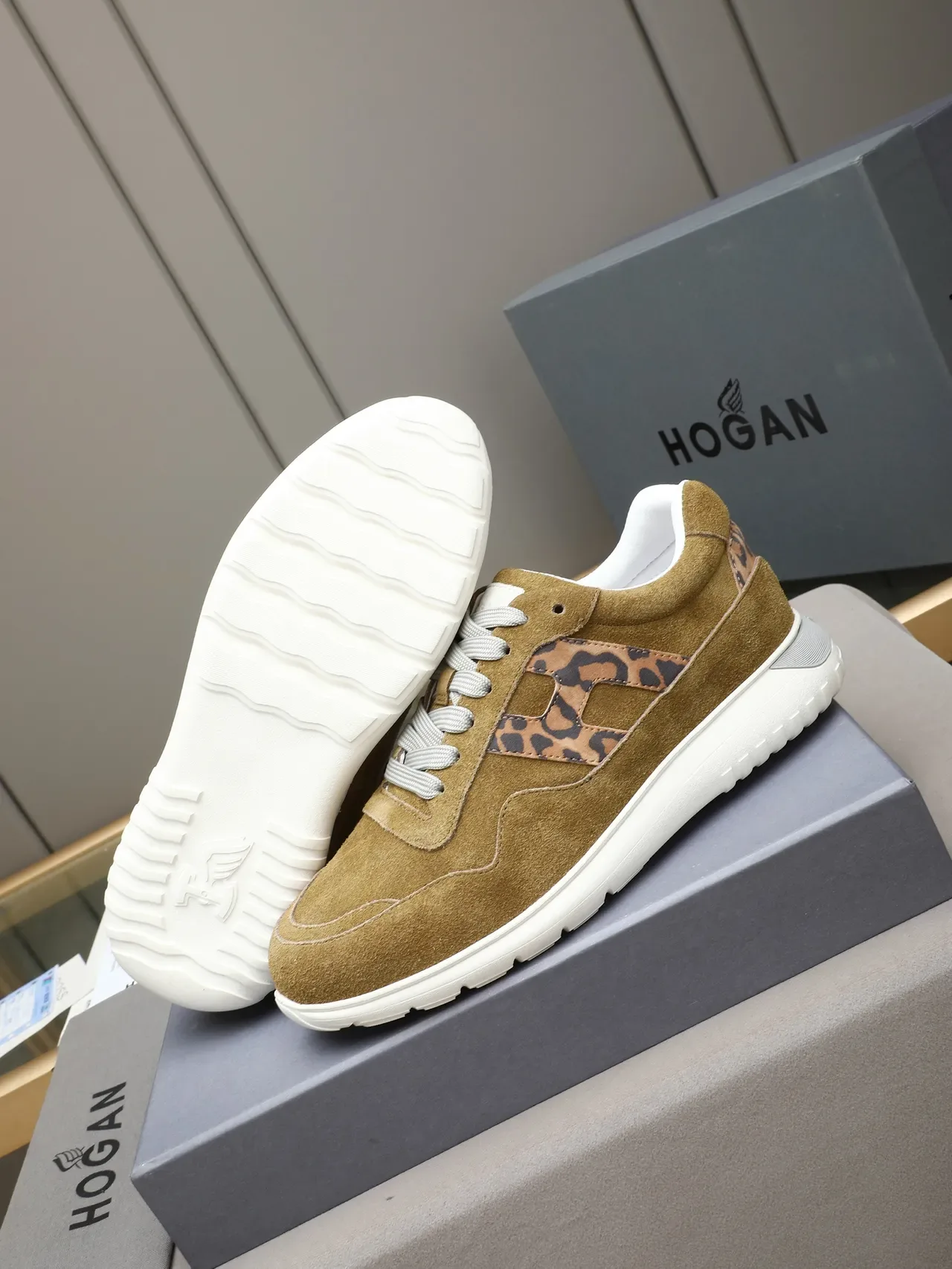 Hogan H-Series Suede Leopard-Print Lifestyle Sneakers 4