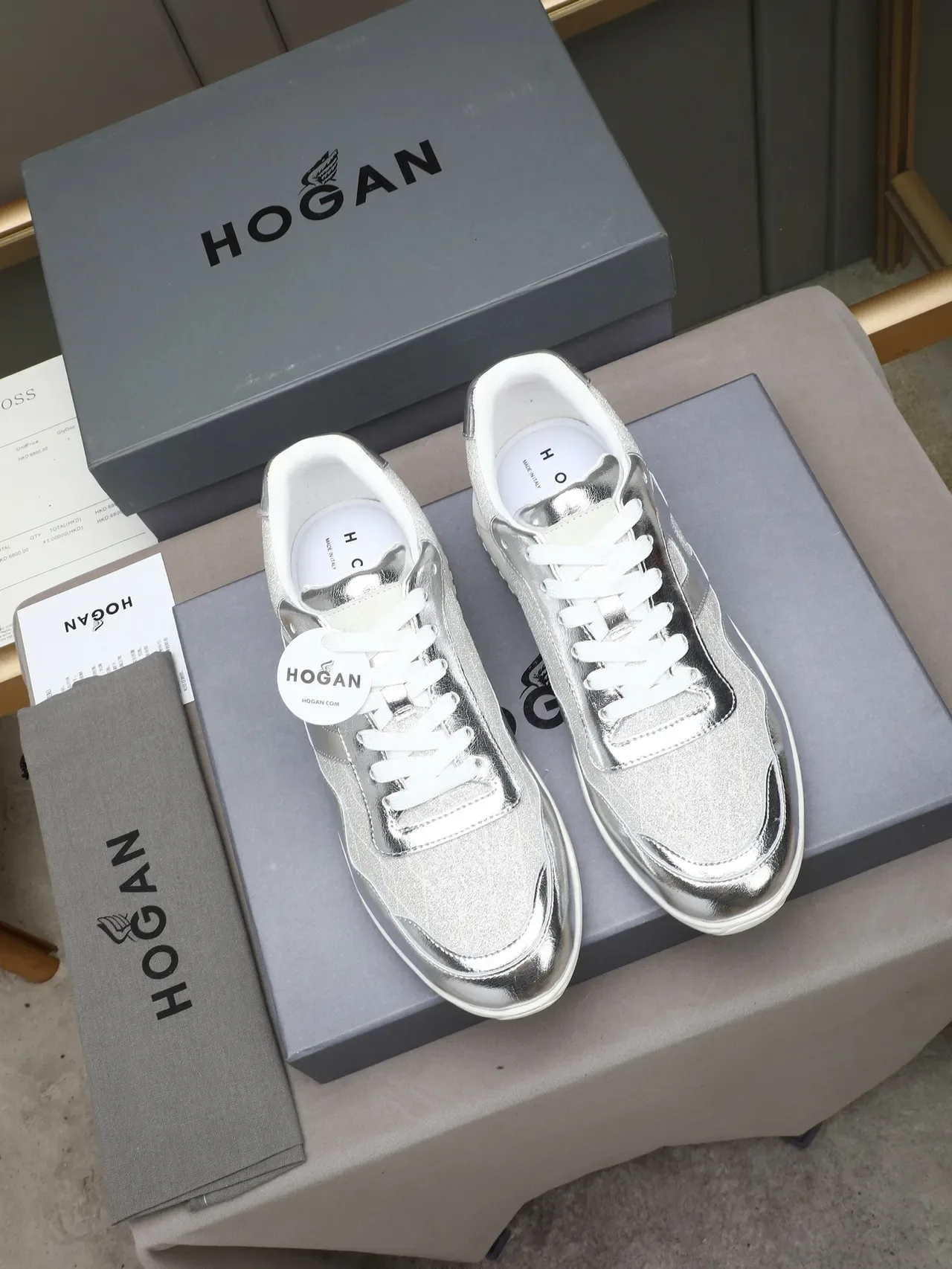 Hogan Metallic Silver Lifestyle Sneaker 2