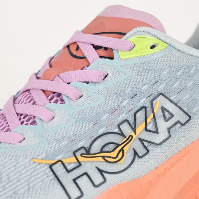 Hoka Blue Pink Engineered Knit Upper Gradient Midsole Running Shoes 6