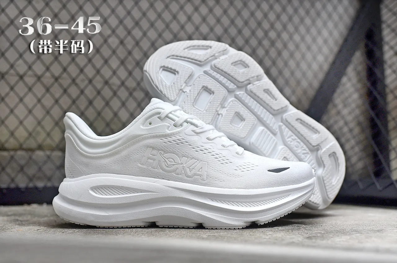 Hoka Chaussures de Running Blanc Noir Monocromatiques Upper Knit Engineered 7