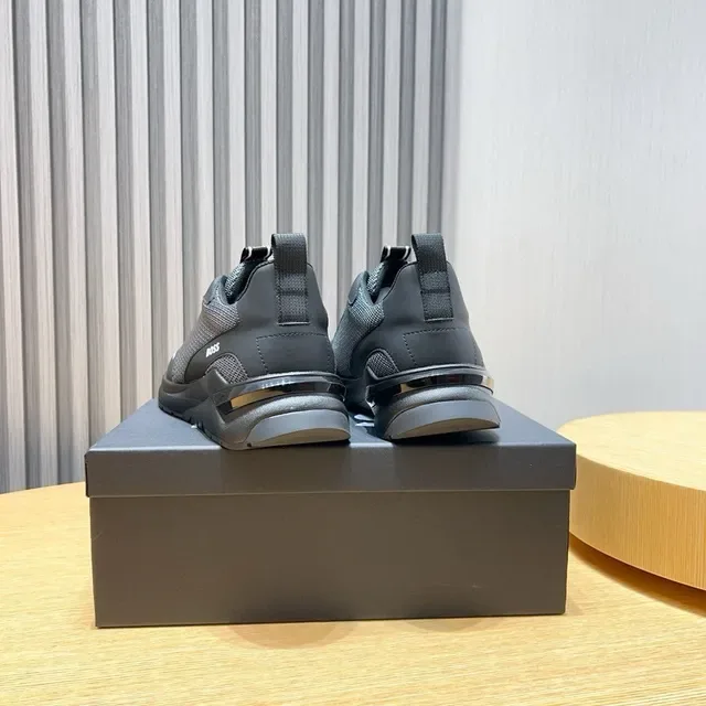 Hugo Boss Tênis pretos e cinza com upper de malha e sintético, sola intermediária monolítica moldada 5