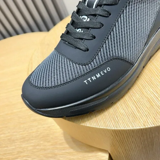 Hugo Boss Tênis pretos e cinza com upper de malha e sintético, sola intermediária monolítica moldada 8