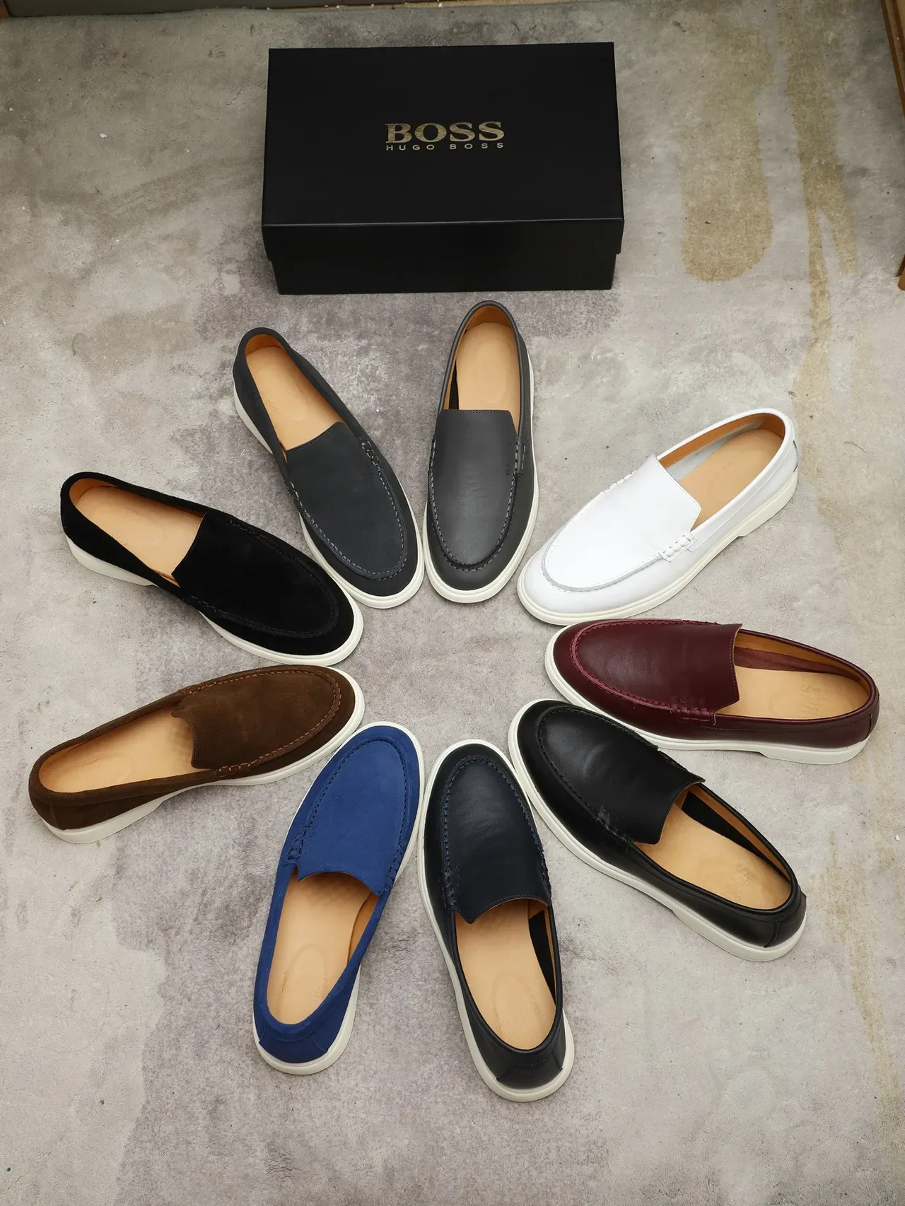 Hugo Boss Brown White Suede Upper Rubber Sole Loafer 2