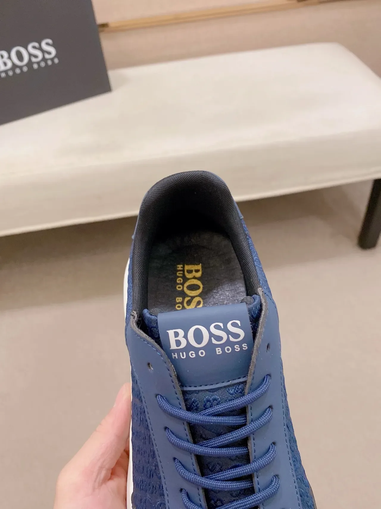 Hugo Boss Embossed Logo Navy Chunky Lifestyle Sneakers 4