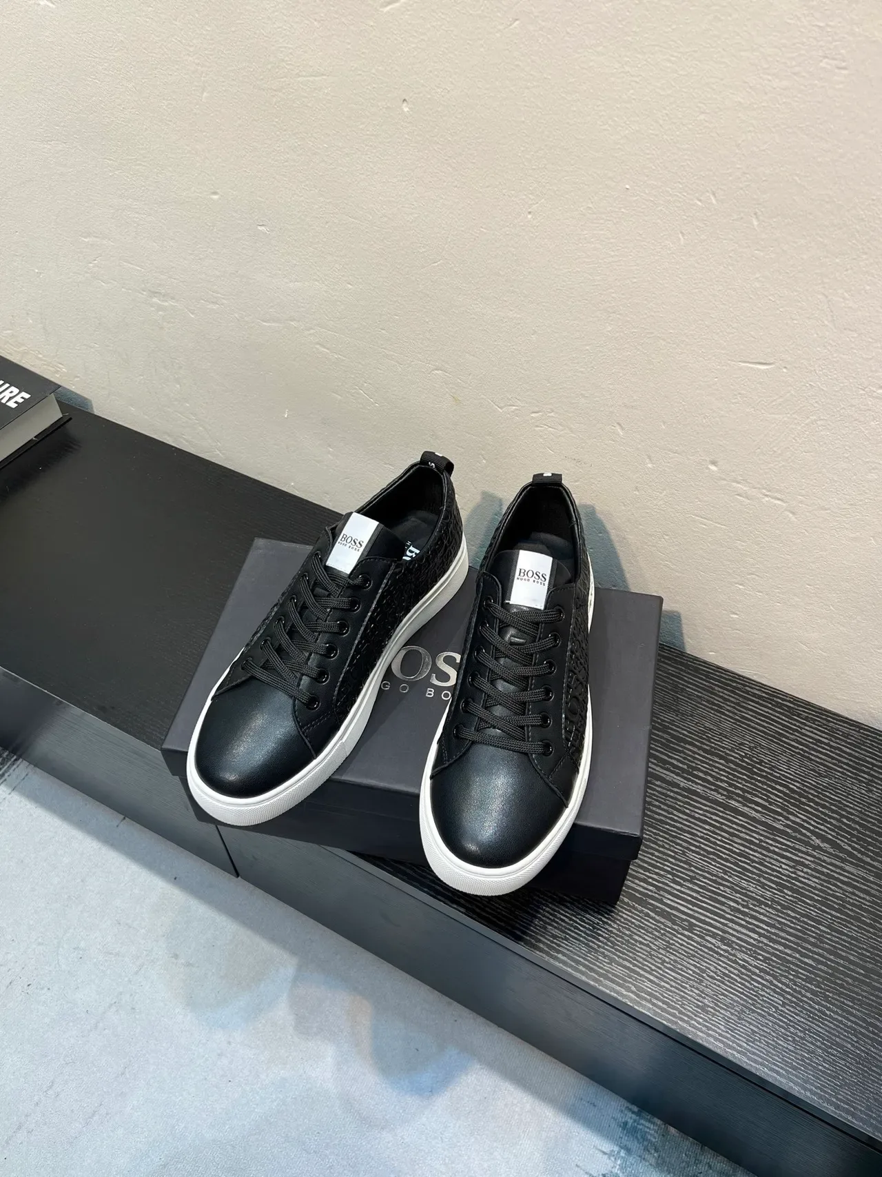 Hugo Boss Embossed Monogram Black and White Lifestyle Sneakers 2