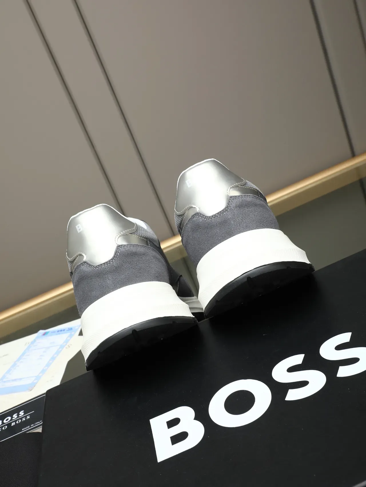 Hugo Boss Gray Suede and Mesh Lifestyle Sneaker 3