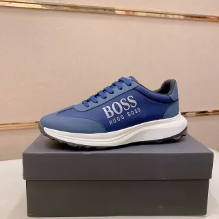 Hugo Boss Navy White Low-Top Synthetic Upper Lifestyle Sneakers