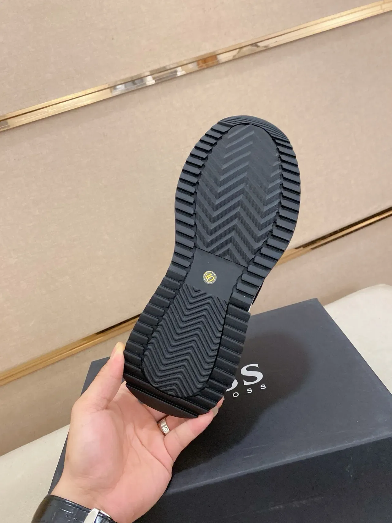 Hugo Boss Tênis azul marinho branco Slip-On Alça Elástica Estilo de vida 9