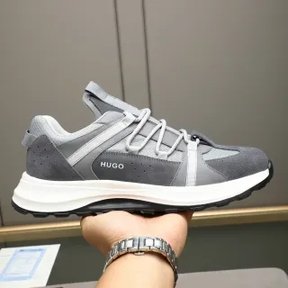 Hugo Gray and White Lifestyle Sneaker