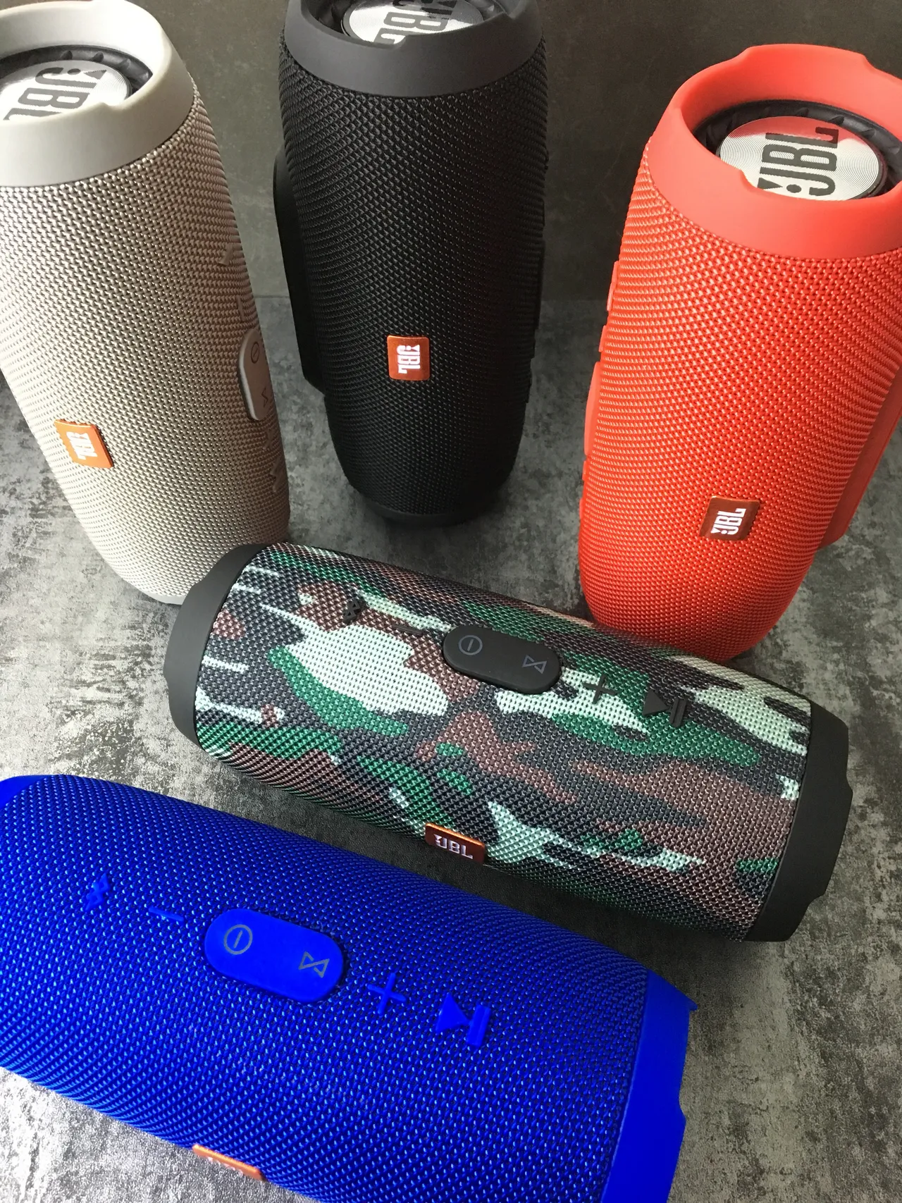 JBL Charge Red Cylindrical Fabric-Grille Portable Speaker 3