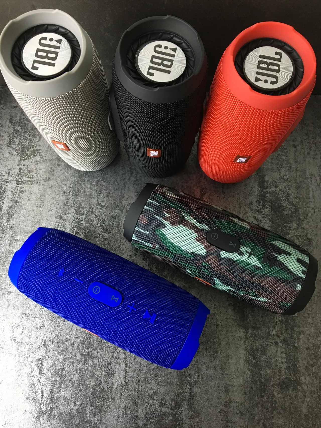 JBL Charge Red Cylindrical Fabric-Grille Portable Speaker 5