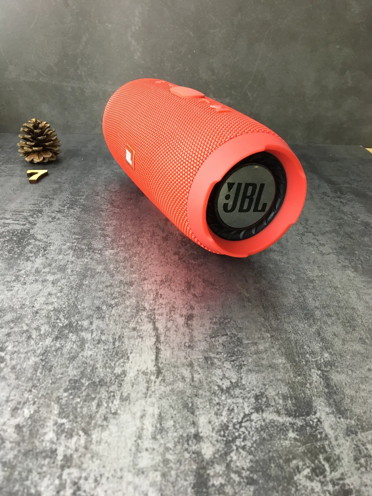 JBL Charge Red Cylindrical Fabric-Grille Portable Speaker 8