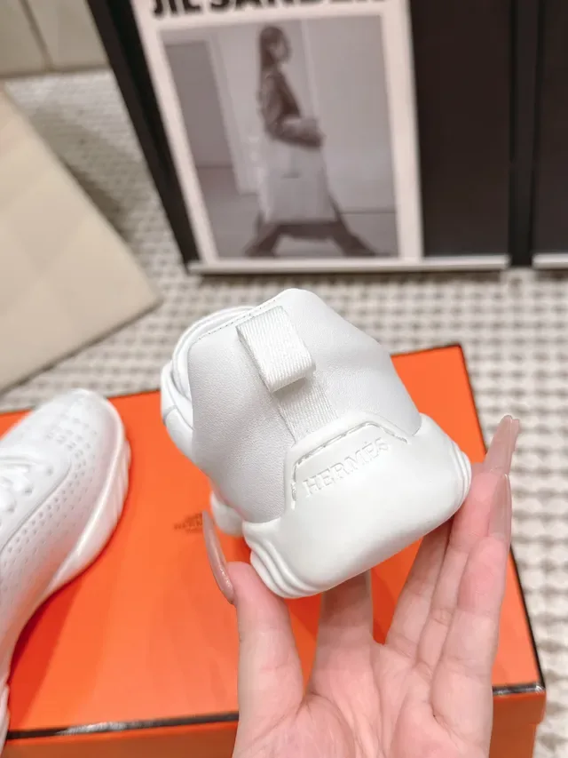 Jil Sander Perforated Leather White Lifestyle Sneakers 2