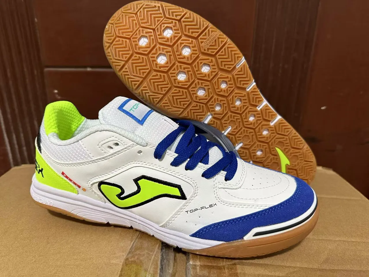 Joma Top-Flex White Neon Yellow Teal Lifestyle Sneakers 4