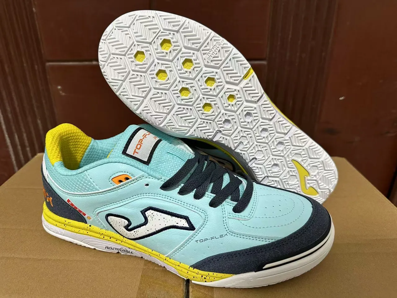 Joma Top-Flex White Neon Yellow Teal Lifestyle Sneakers 6