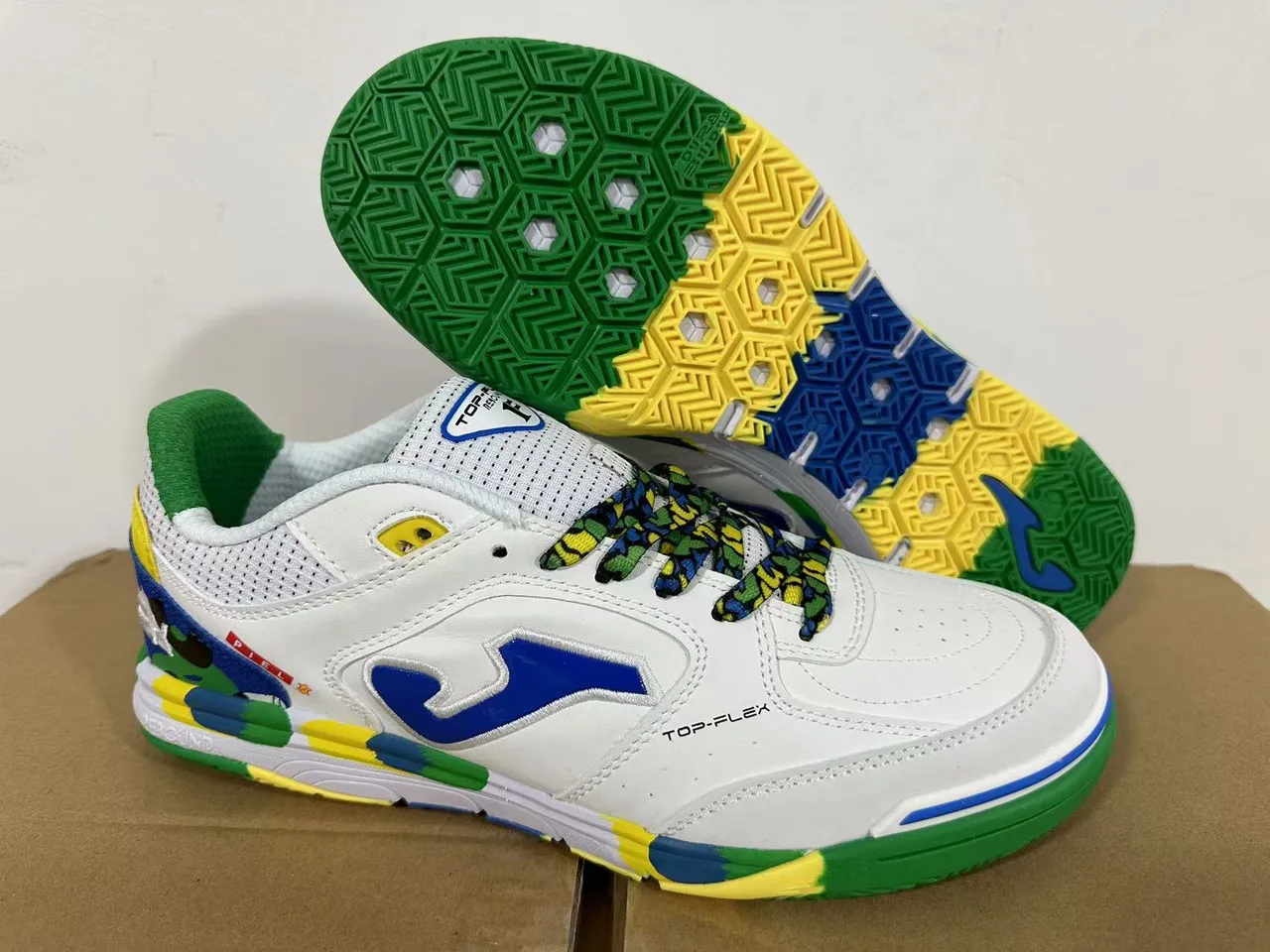 Joma Top-Flex White Neon Yellow Teal Lifestyle Sneakers 7