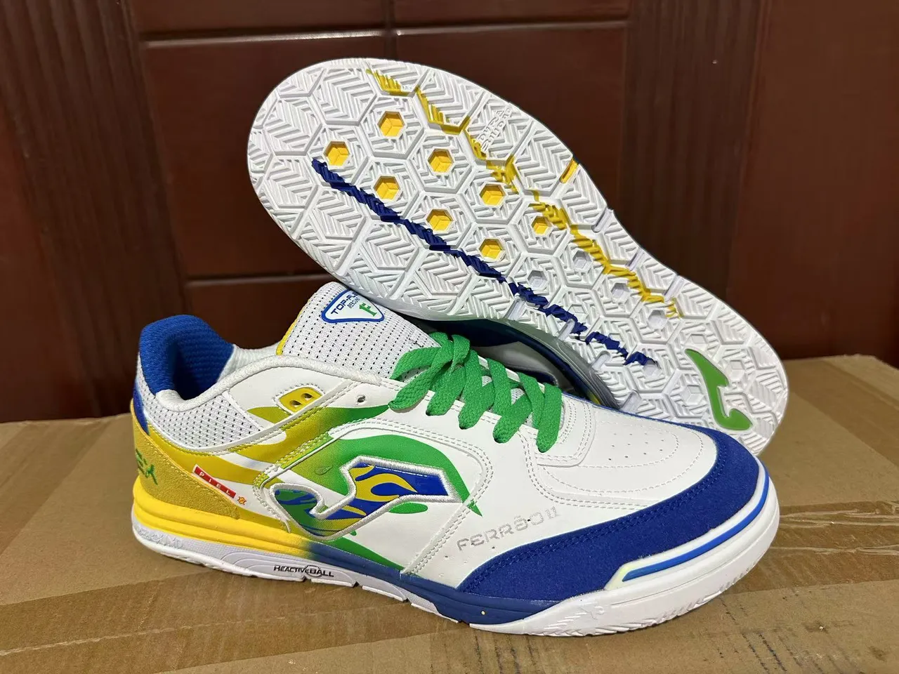 Joma Top-Flex White Neon Yellow Teal Lifestyle Sneakers 8