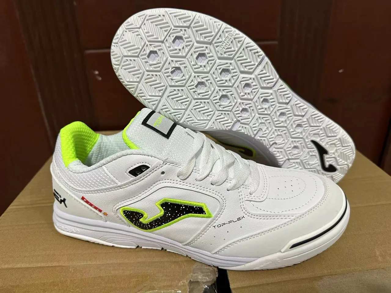 Joma Top-Flex White Neon Yellow Teal Lifestyle Sneakers 12