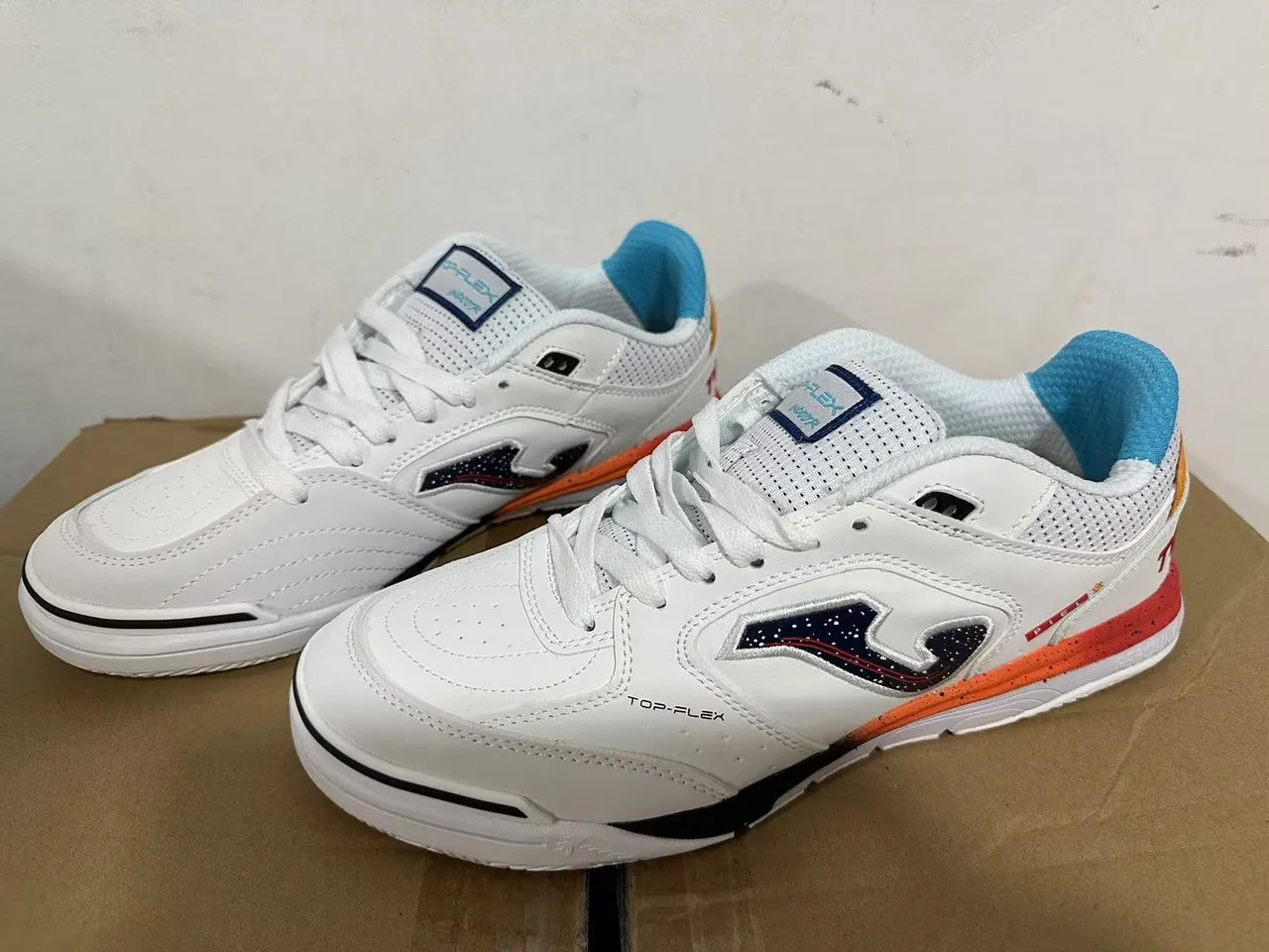 Joma Top-Flex White Neon Yellow Teal Lifestyle Sneakers 14