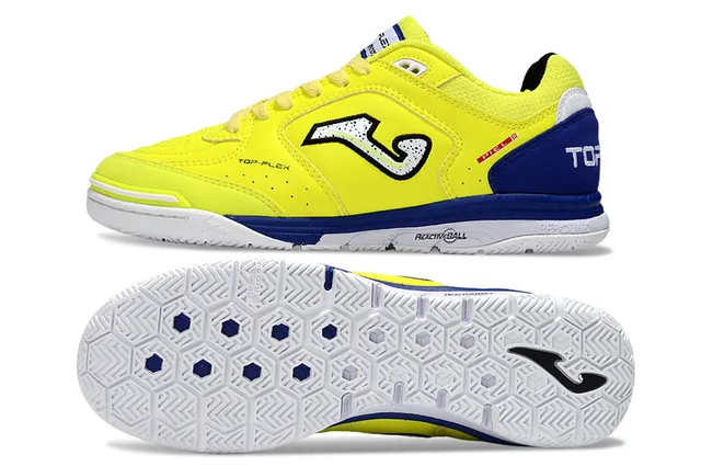 Joma Top Flex Yellow and Blue Indoor Soccer Shoes 6