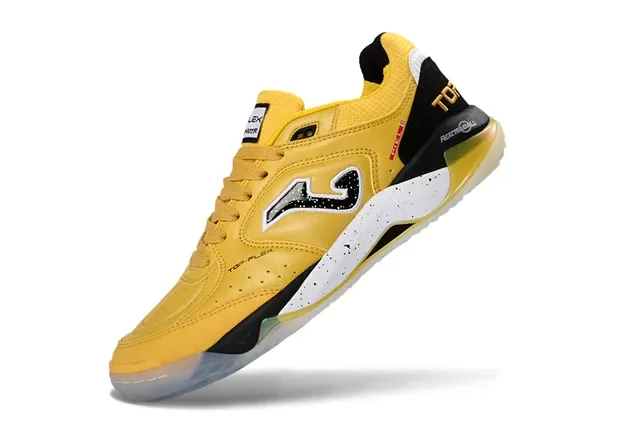 Joma Top-Flex Yellow Black Leather-and-Mesh Upper Sneakers 3