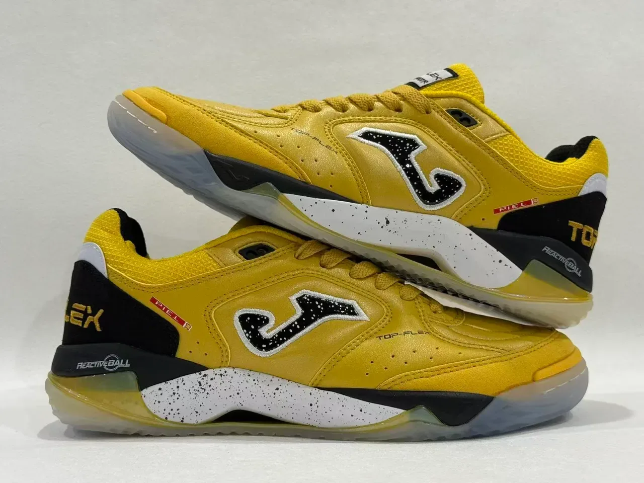 Joma Top-Flex Yellow Black Leather-and-Mesh Upper Sneakers 13