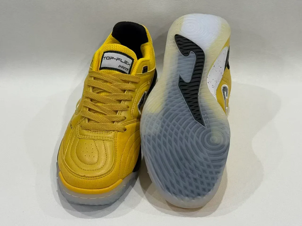 Joma Top-Flex Yellow Black Leather-and-Mesh Upper Sneakers 14