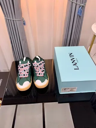 Lanvin Green White Leather Upper Toe Cap Lifestyle Sneakers 5