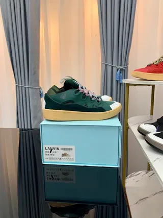 Lanvin Green White Leather Upper Toe Cap Lifestyle Sneakers 8