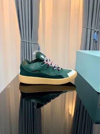 Lanvin Green White Leather Upper Toe Cap Lifestyle Sneakers 9