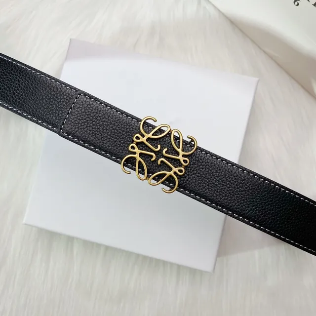 Loewe Anagram Belt Black and Blue Reversible Leather Belt 6