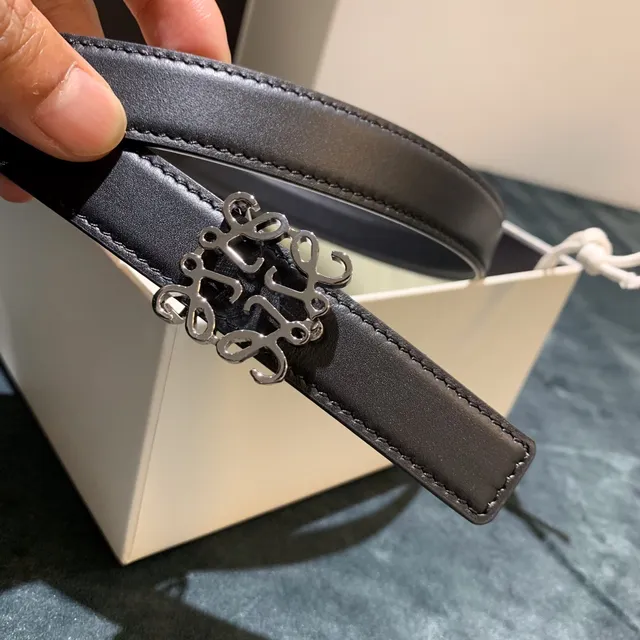 Loewe Anagram Black Leather Belt 3