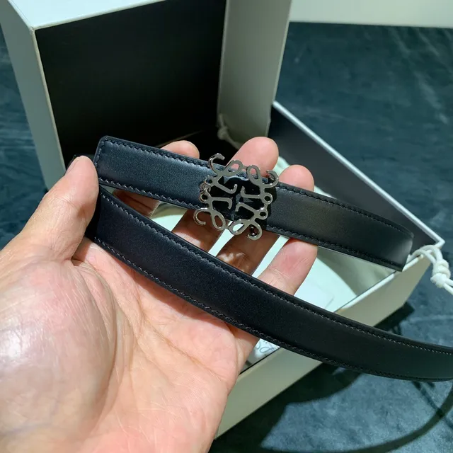 Loewe Anagram Black Leather Belt 4