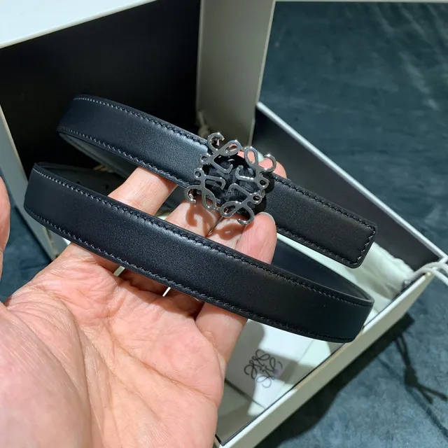 Loewe Anagram Black Leather Belt 5