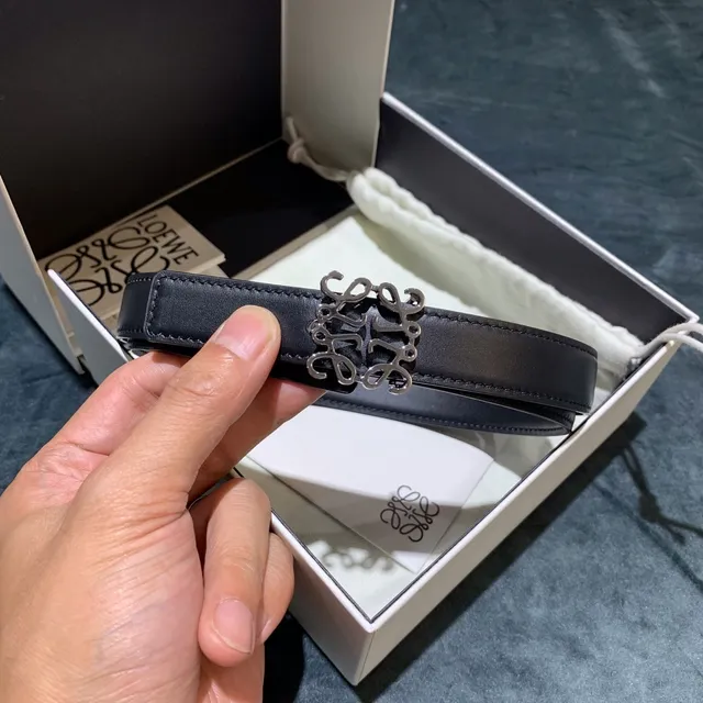 Loewe Anagram Black Leather Belt 7