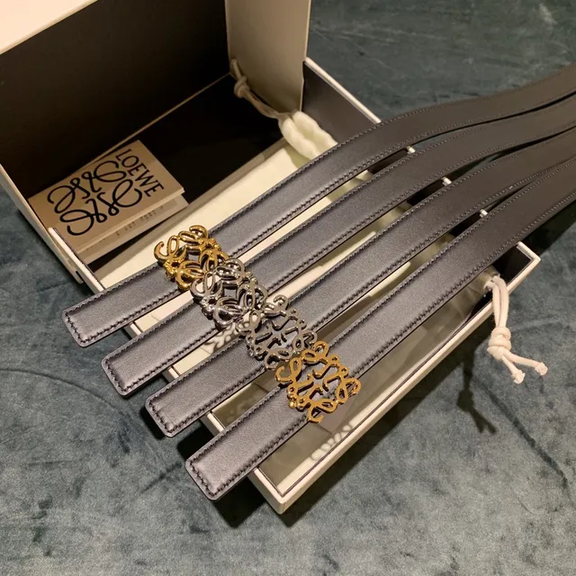 Loewe Anagram Black Leather Belt 8