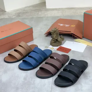 Loewe Anagram Strap Slide Brown Black Casual Sandals