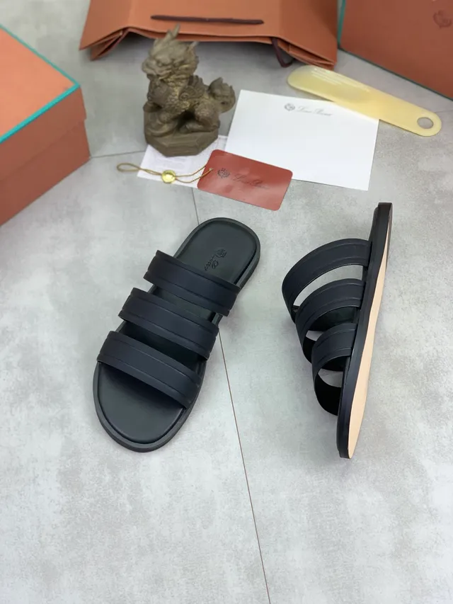 Loewe Anagram Strap Slide marron noir sandales décontractées 7