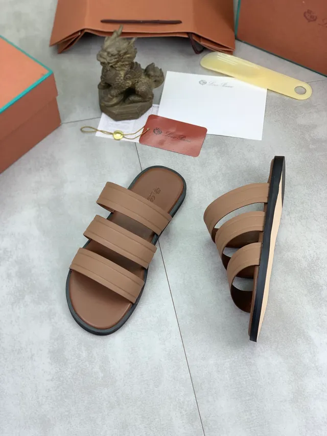 Loewe Anagram Strap Slide marron noir sandales décontractées 8