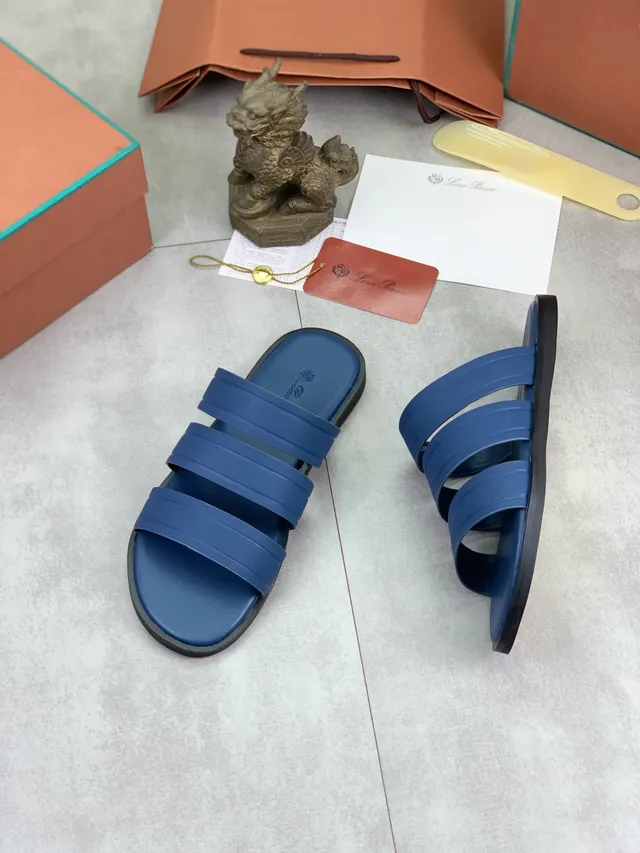 Loewe Anagram Strap Slide marron noir sandales décontractées 9