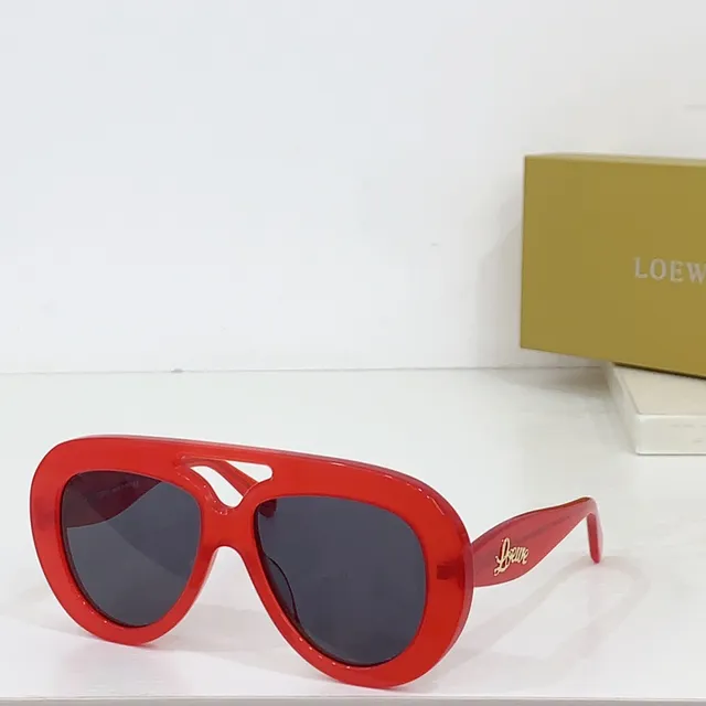 Loewe نظارات شمسية أسلوب أفياتور شفافة عنبر تدرج 5
