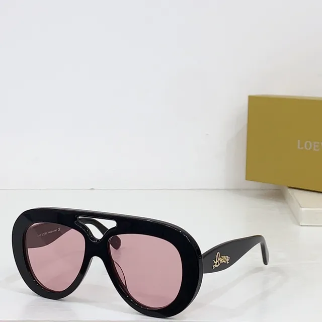 Loewe نظارات شمسية أسلوب أفياتور شفافة عنبر تدرج 7