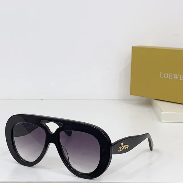 Loewe نظارات شمسية أسلوب أفياتور شفافة عنبر تدرج 9