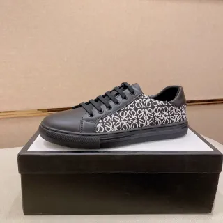 Loewe Flow Runner Black and White Anagram Print Lifestyle Sneakers