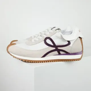 Loewe Flow Runner White Beige Purple Anagram Lifestyle Sneakers